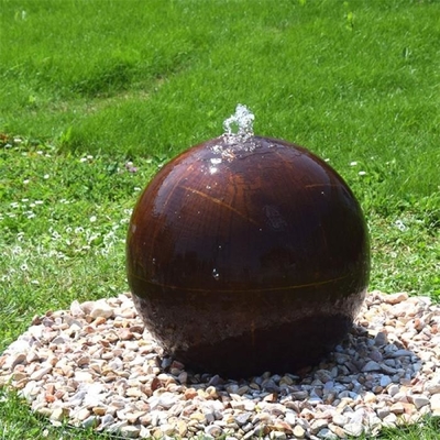 a bola de aço da fonte do jardim da característica da água da esfera do diâmetro Corten de 60-80cm deu forma