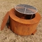 Grade ardente de madeira de aço exterior redonda da tabela do fogo de Corten para o ASSADO de cozimento de acampamento