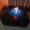 Pátio preto de alta temperatura Heater Fire Table do gás do quadrado do metal da cor