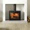 Fogão de queimadura de madeira interno de Heater Matt Black Freestanding Steel Fireplace