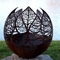 Fogo Pit With Ash Tray da esfera do globo de Autumn Sunset Leaf Weathering Steel