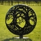 Árvore da decoração exterior de aço do poço 900mm do fogo da esfera de Corten da elipse da vida