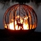 Madeira do OEM que queima o poço dado forma do fogo do inverno do globo do fogo de Corten esfera de aço
