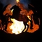 Poço de aço 80cm do fogo de Corten da esfera exterior temático do cavalo do incêndio violento 90cm