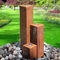 Decoração de aço contemporânea do jardim da coluna da característica da água de Corten