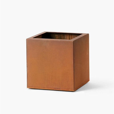 Quadrado resistente exterior Rusty Corten Steel Planter Boxes para o jardim