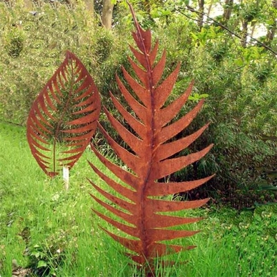 Forma de folha de Rusty Metal Garden Ornaments Sculpture do aço de Corten