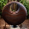 Arte finala de aço da escultura do jardim de Corten da forma da esfera tridimensional
