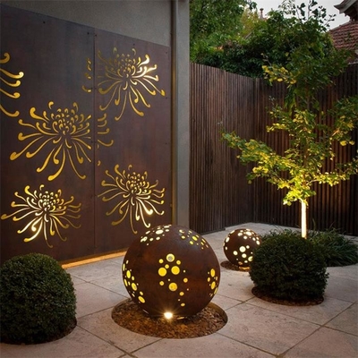 O laser do aço de Rusty Metal Garden Ornaments Corten do teste padrão do crisântemo cortou os painéis