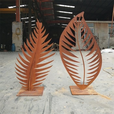 Forma de folha de Rusty Metal Garden Ornaments Sculpture do aço de Corten
