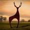 Escultura de aço contemporânea do gramado dos cervos de Rusty Metal Garden Ornaments Corten