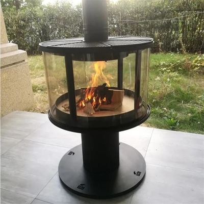 Teto preto chaminé suspendida montada Heater Wood Burning Stove interna